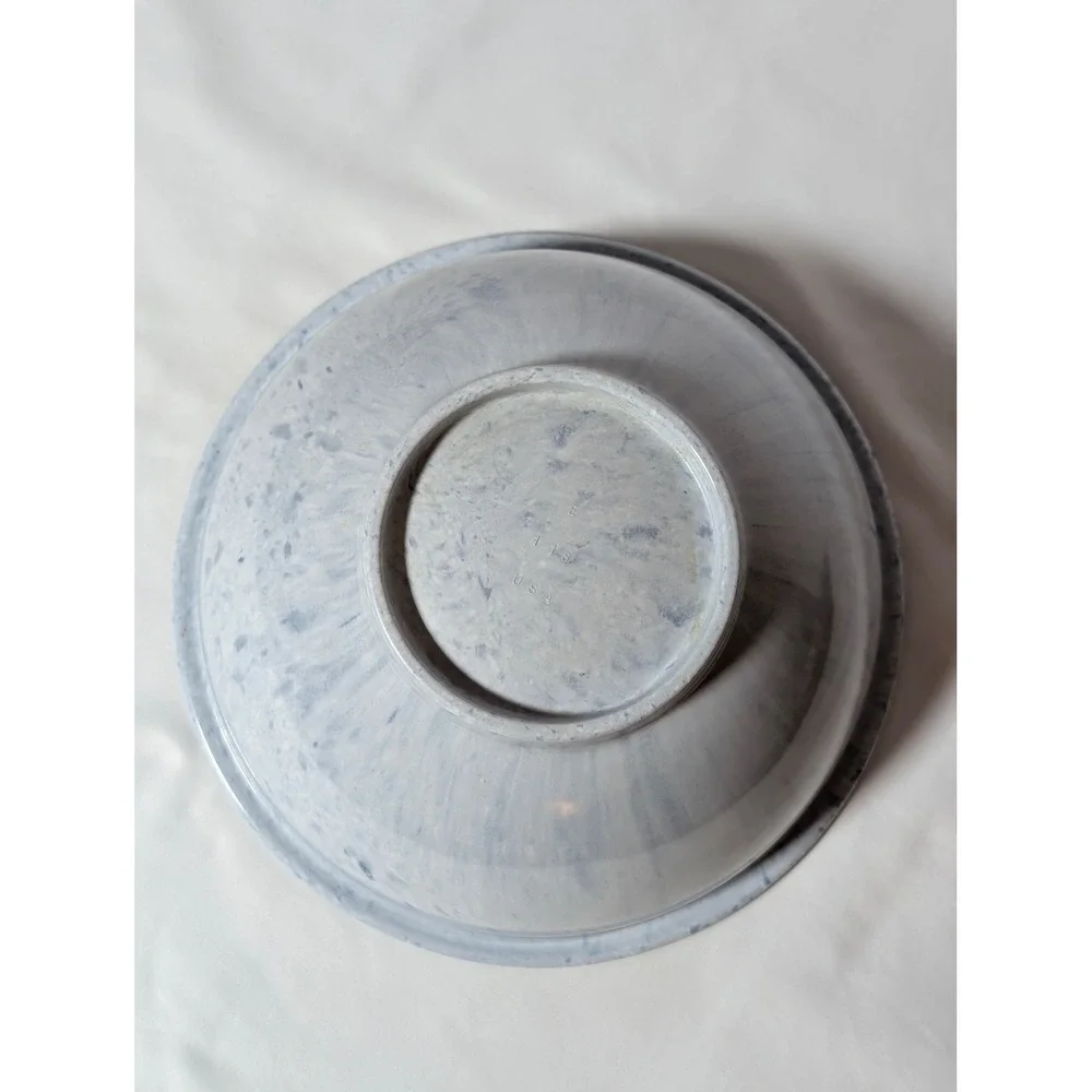 Vintage Melmac Melamine Light Blue & White Speckled Confetti Mixing Bowl 10